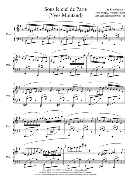 Under Paris Skies (arr. Jari Suhonen)