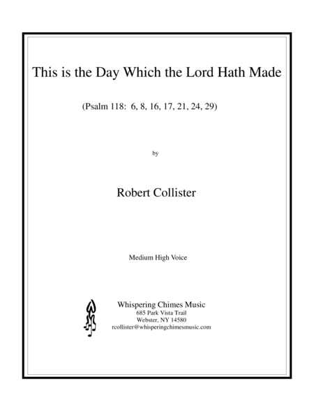 "This is the Day Which the Lord Hath Made" (medium high voice)