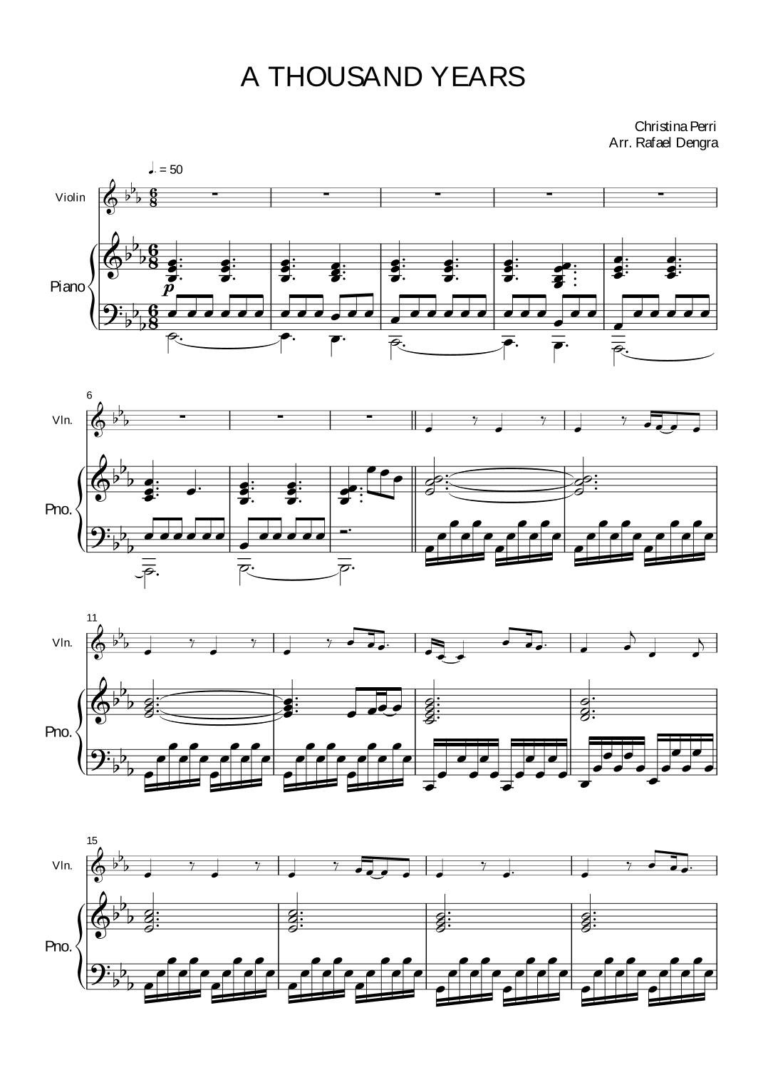 A Thousand Years (arr. Rafael Dengra)