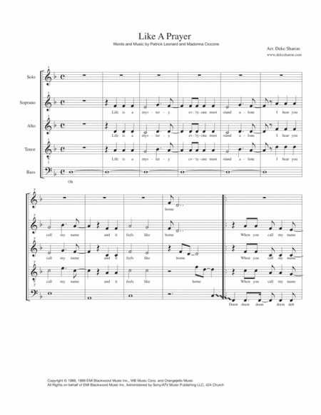 Like A Prayer (arr. Deke Sharon)