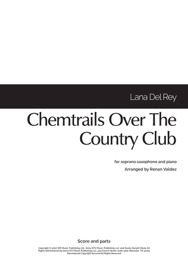 Chemtrails Over The Country Club (arr. Renan Valdez)