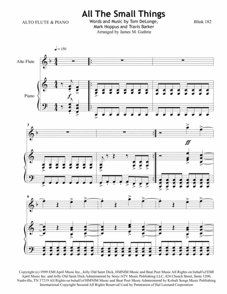 All The Small Things (arr. James M. Guthrie, ASCAP)