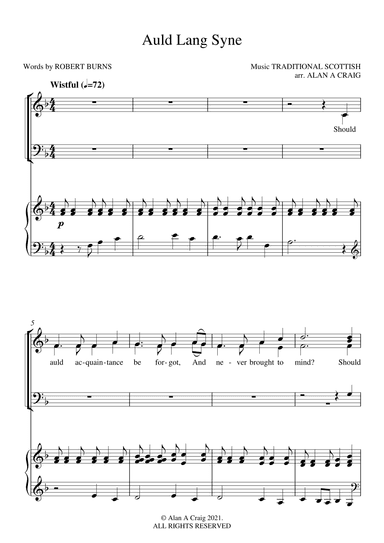 Auld Lang Syne (arr. Alan A Craig)