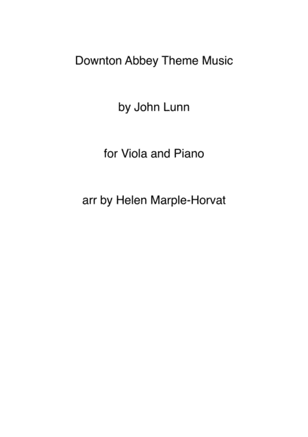 Downton Abbey (theme) (arr. HELEN MARPLE-HORVAT)