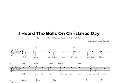 I Heard The Bells On Christmas Day (Key of G-Flat Major) (arr. R. Salvario)