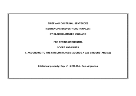 ACCORDING TO THE CIRCUMSTANCES (ACORDE A LAS CIRCUNSTANCIAS)