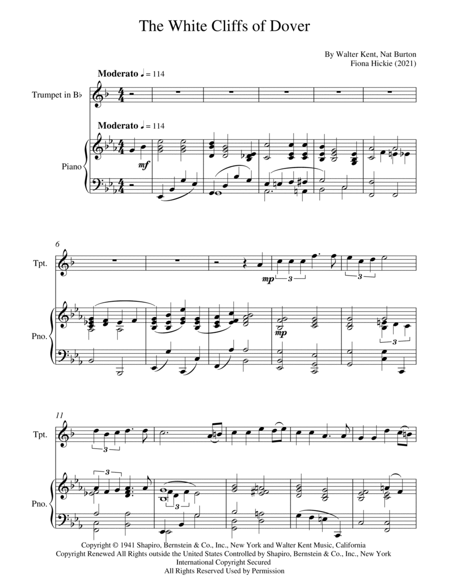 (there'll Be Bluebirds Over) The White Cliffs Of Dover (arr. Fiona Hickie)