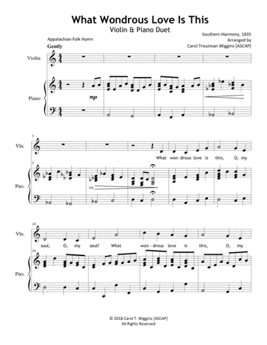 What Wondrous Love Is This (Violin & Piano)