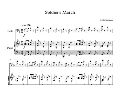 Soldier's March - Robert Schumann (Cello + Piano) (arr. Digital Book Music)