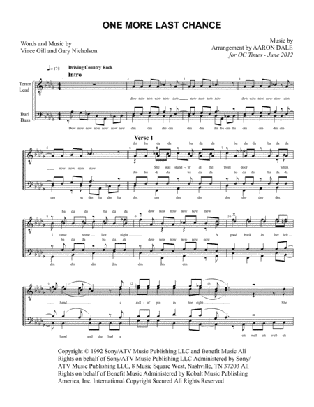One More Last Chance (arr. Aaron Dale)