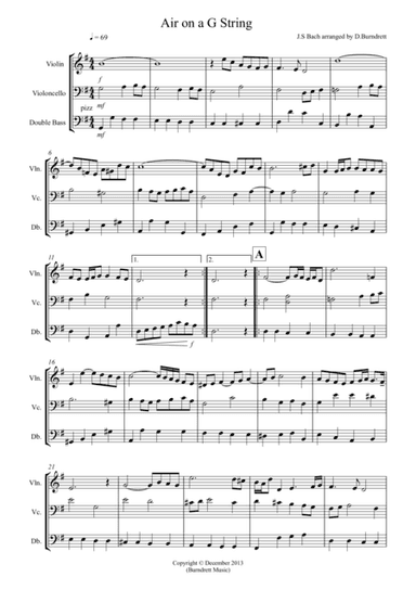 Air on a G String for Mixed String Trio (arr. D.Burndrett)