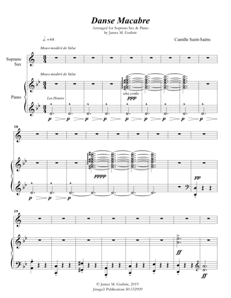 Saint-Saëns: Danse Macabre for Soprano Sax & Piano (arr. James M. Guthrie)