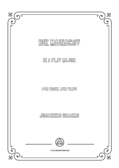 Brahms-Die Mainacht in A flat Major,for voice and piano (arr. MSM)