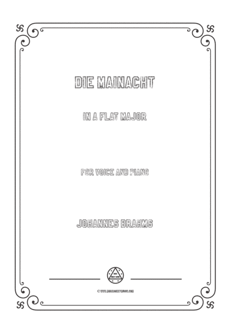 Brahms-Die Mainacht in A flat Major,for voice and piano (arr. MSM)