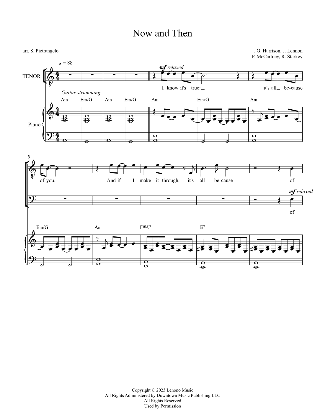 Now And Then (arr. Scott Pietrangelo)