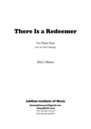 There Is a Redeemer (arr. Christine Ifen Chen)