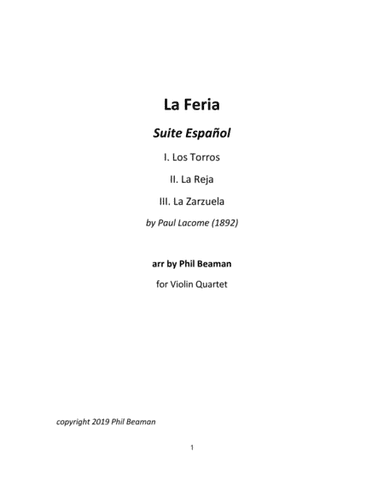 La Feria-Lacome-Violin Quartet (arr. Phil Beaman)