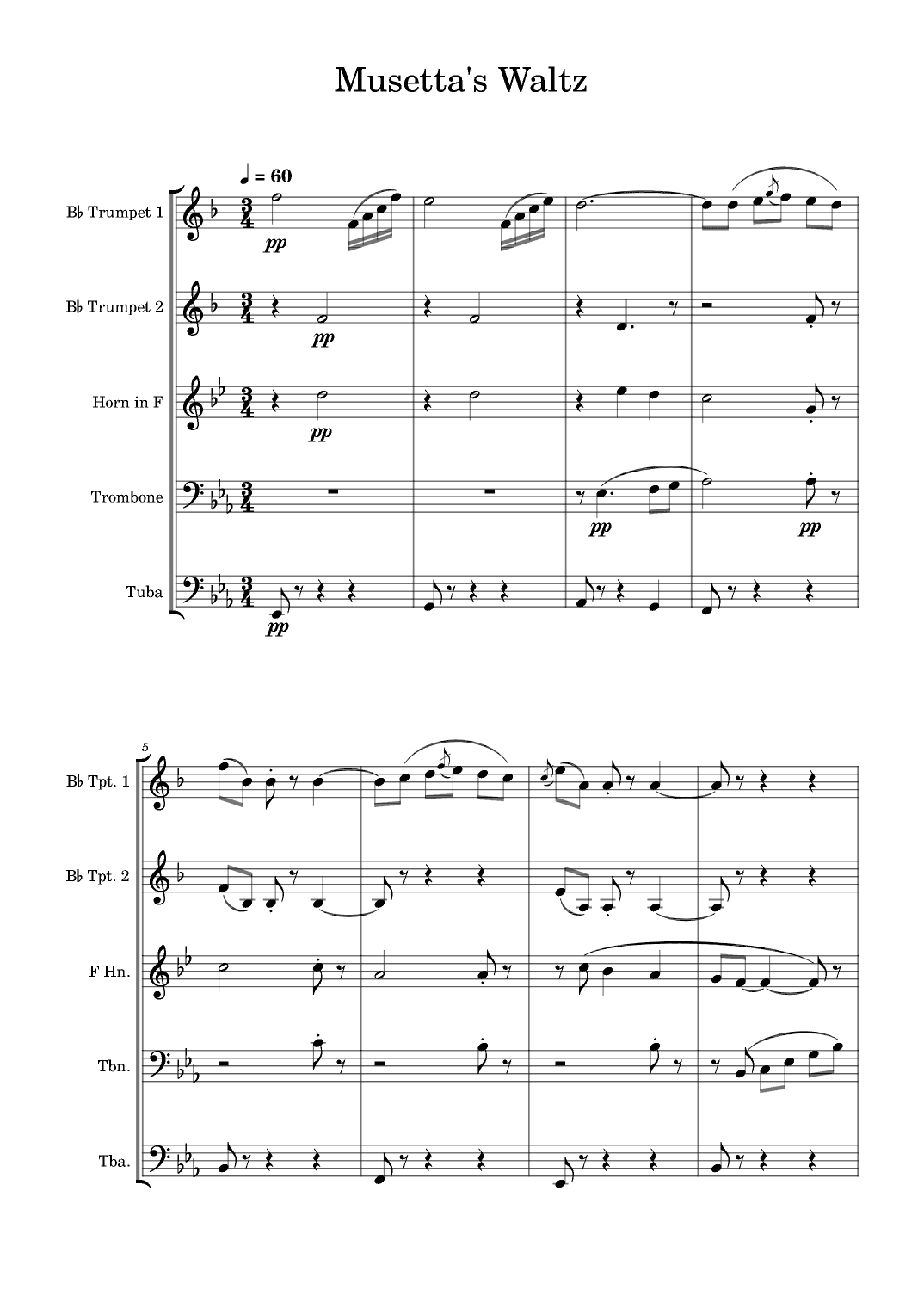 Musetta's Waltz from La Bohéme - Brass Quintet (arr. Edward Fall)