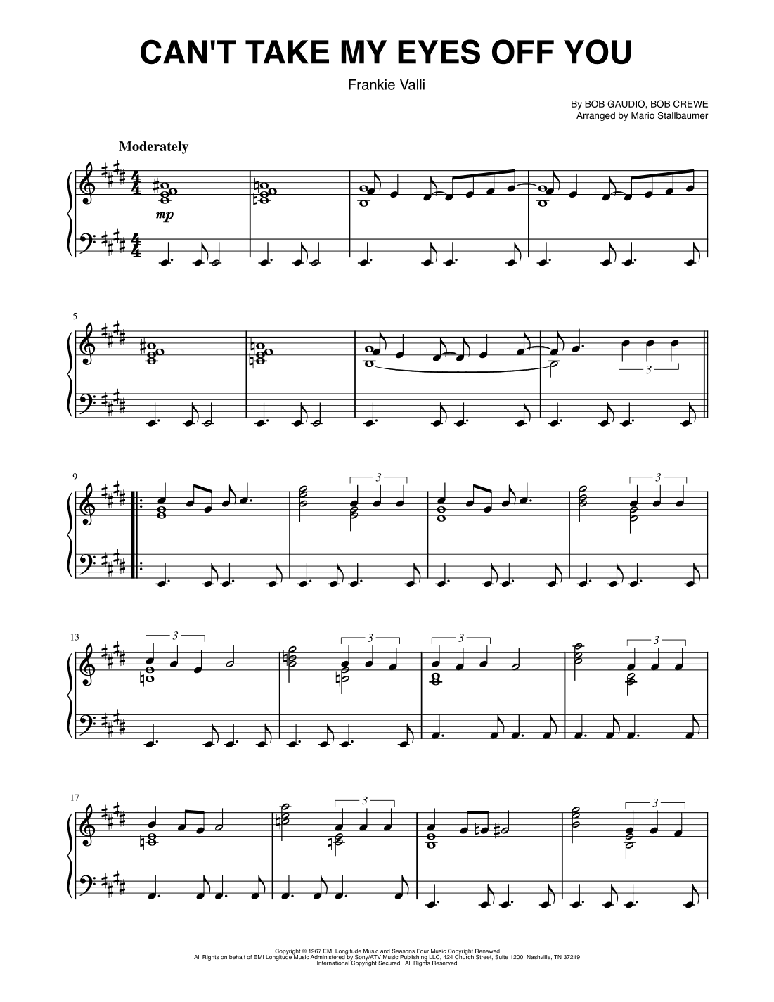 Can't Take My Eyes Off Of You (arr. Mario Stallbaumer)