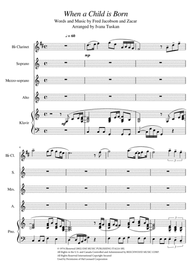 When A Child Is Born (arr. Ivana Tuskan)