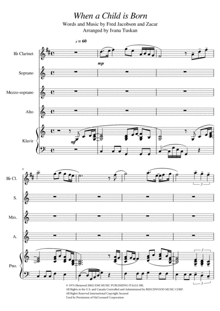 When A Child Is Born (arr. Ivana Tuskan)