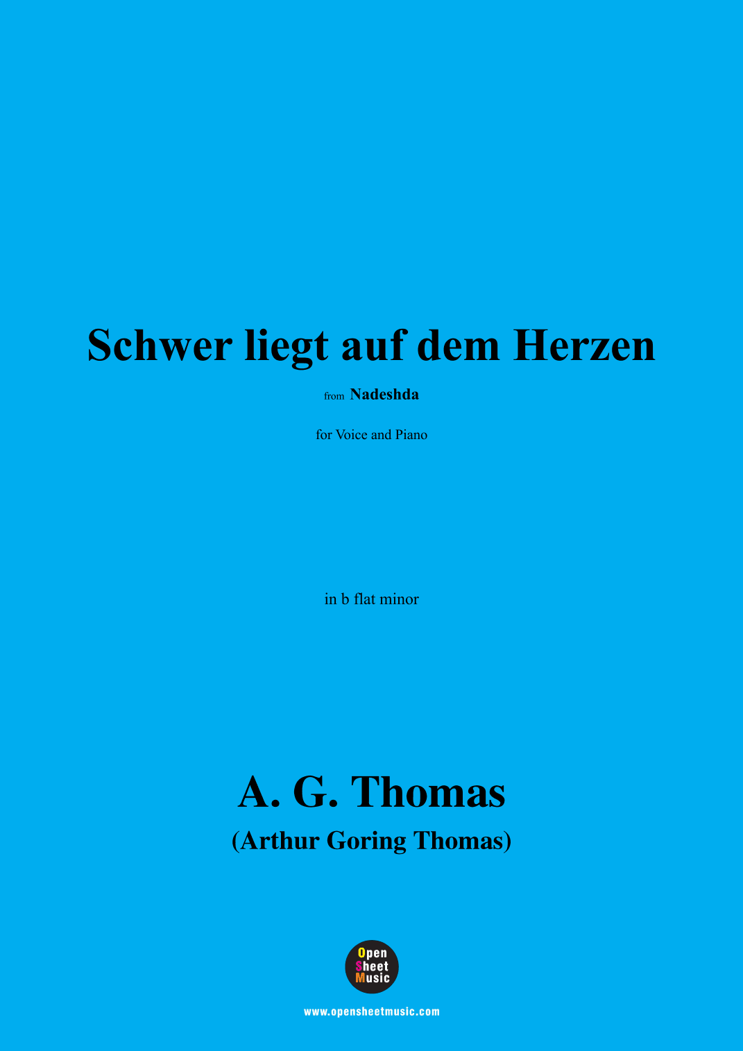 A. G. Thomas-Schwer liegt auf dem Herzen,from Nadeshda,in b flat minor (arr. OSM Press)