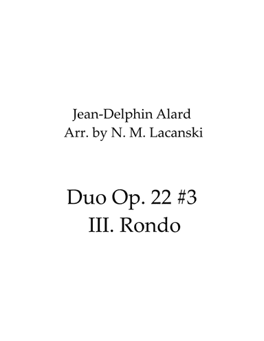 Duo Op. 22 #3 III. Rondo (arr. Nick M Lacanski)
