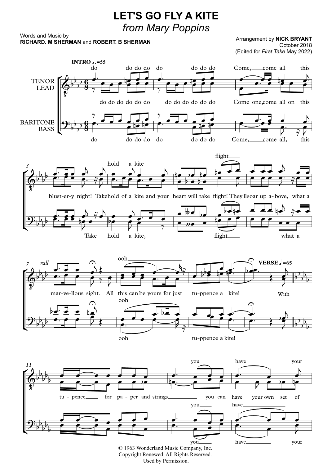 Let's Go Fly A Kite (arr. Nick Bryant)