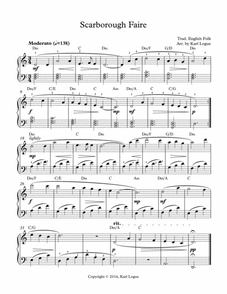 Scarborough Fair (arr. Karl Logue)