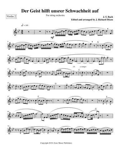Der Geist/2nd violin part (arr. J. Richard Dixon)