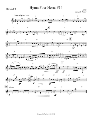 THERE IS POWER IN THE BLOOD (Horn Quartet #14) (arr. James K. Taylor)