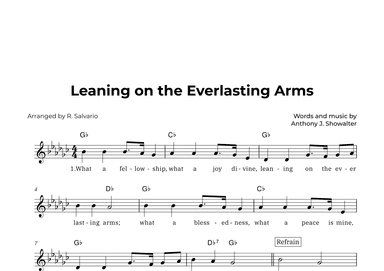Leaning on the Everlasting Arms (Key of G-Flat Major) (arr. R. Salvario)