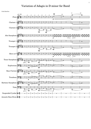 Sunshine (adagio In D Minor) (arr. Colin Hamilton)