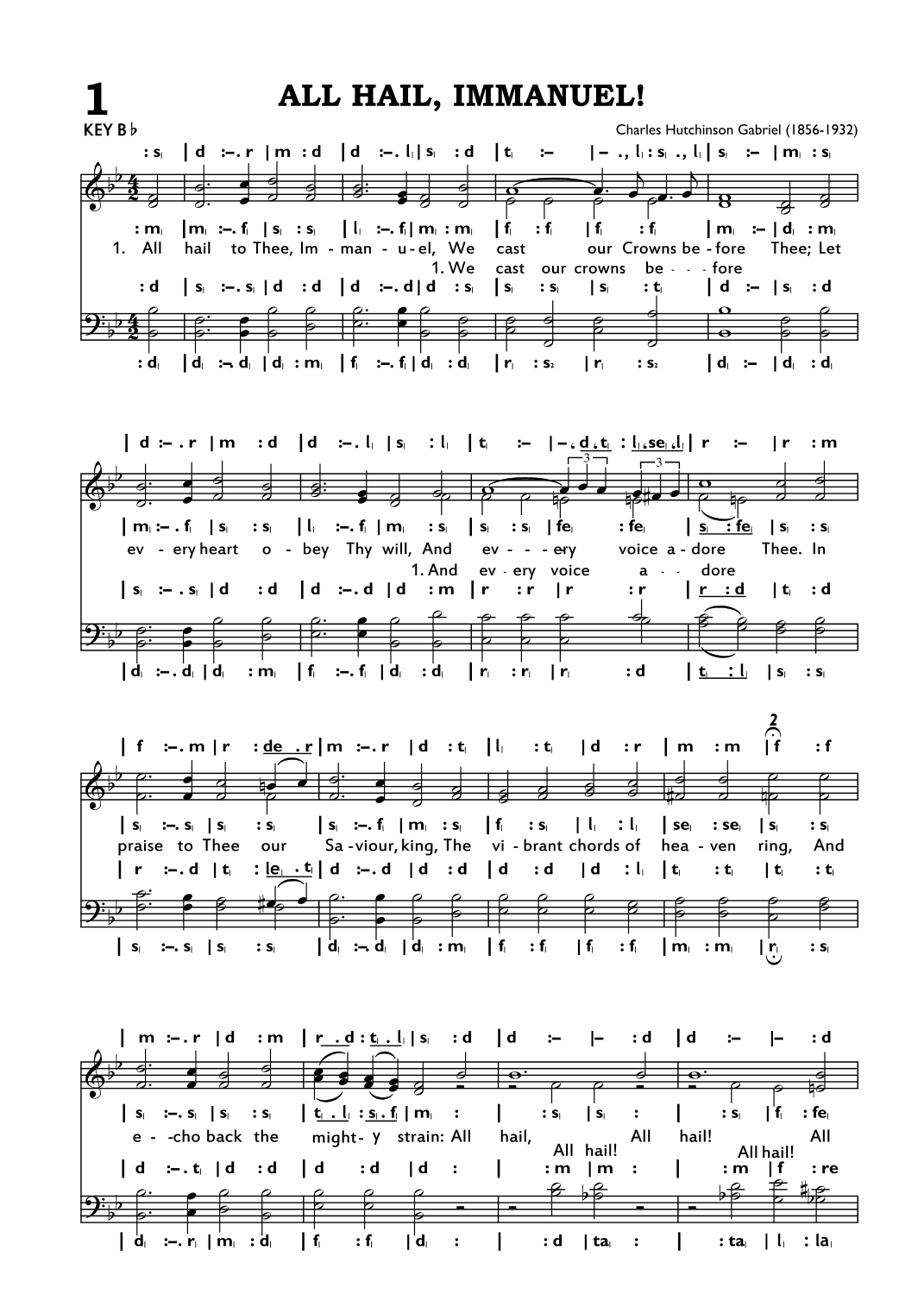 ALL HAIL, EMMANUEL! (arr. Unknown)