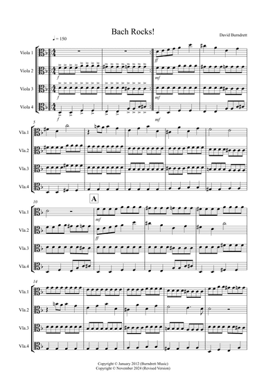 Bach Rocks! for Viola Quartet (arr. David Burndrett)