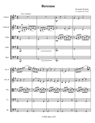 Berceuse, A Lullaby for Strings (arr. Stephen M. Taylor)