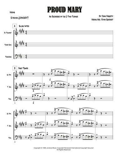 Proud Mary (arr. Ryan Gabbart)