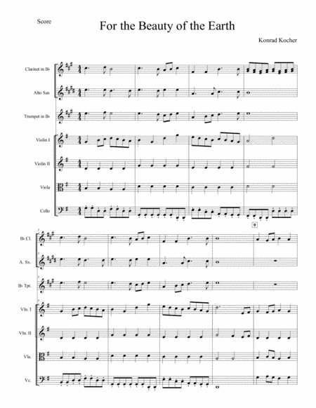 For the Beauty of the Earth for orchestra (arr. A S)