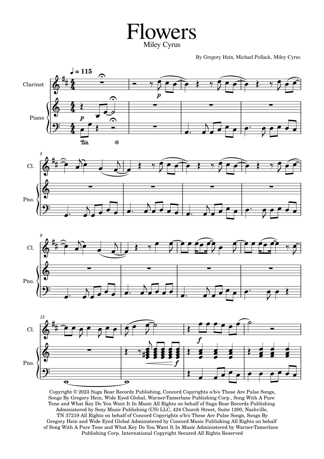 Flowers (arr. Golden Skull Editions)
