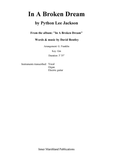 In A Broken Dream (arr. G. Franklin)