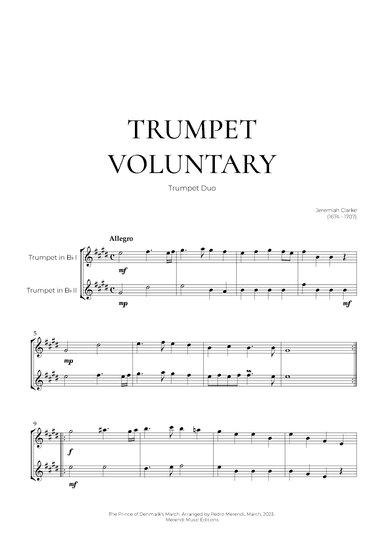 Trumpet Voluntary (Trumpet Duo) - Jeremiah Clarke (arr. Pedro Merendi)