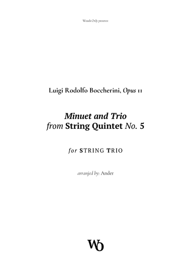 Minuet by Boccherini for String Trio (arr. Ander)
