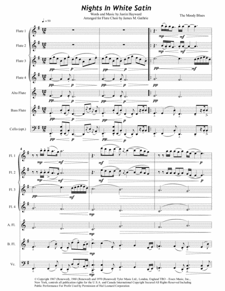Nights In White Satin (arr. James M. Guthrie, ASCAP)