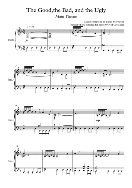 The Good, The Bad And The Ugly (main Title) (arr. Neil Crossland)
