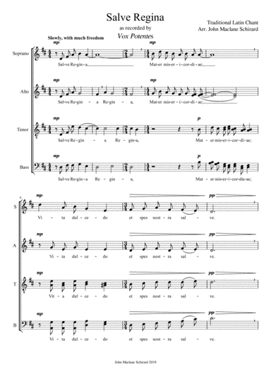 Salve Regina (arr. John Maclane Schirard)