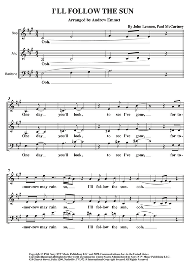 I'll Follow The Sun (arr. Andrew Emmet)