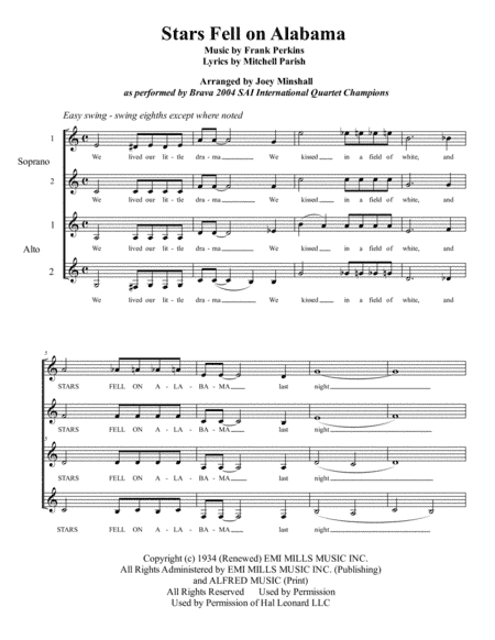 Stars Fell On Alabama (arr. Joey Minshall)