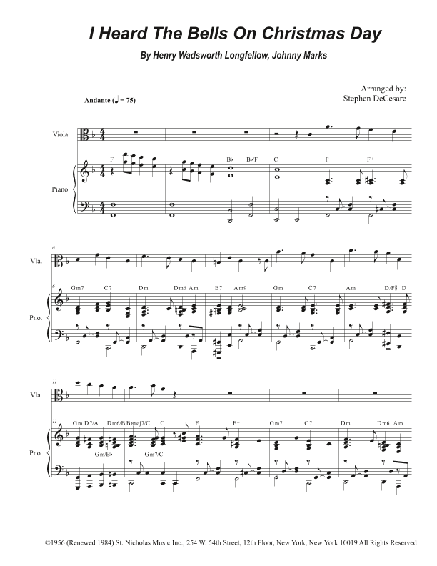 I Heard The Bells On Christmas Day (arr. Stephen DeCesare)