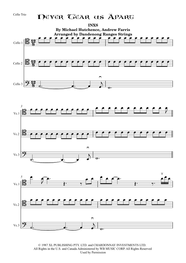 Never Tear Us Apart (arr. Dandenong Ranges Strings)