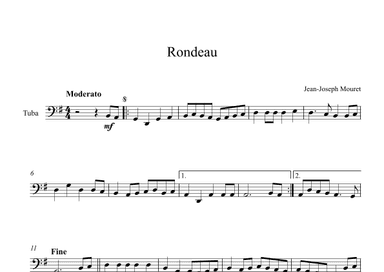 Rondeau - Jean-Joseph Mouret (Tuba) (arr. Digital Book Music)